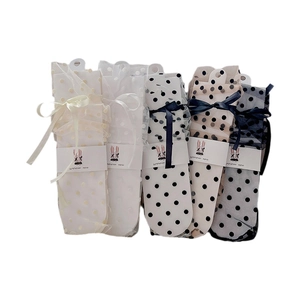 Pack de 5 chaussettes transparentes en tulle avec nœud et pois en couleurs pastel
