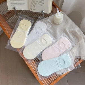 Fantasmini Invisibili Donna Misto Cotone Mesh Traspirante Motivo A Stelle Taglio Basso Antiscivolo Elastico
