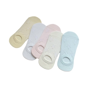 Set di 5 paia di calzini bassi in mesh da donna con stelle in tonalità pastello macaron