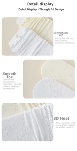 Detailed macro view of ballet-style mesh lace socks with seamless toe and 3D heel