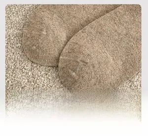 Detail shot of the seamless toe construction and fine knit texture of wool socks