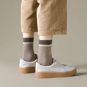 Dicke Thermo-Frotteesocken für Herren mit farblich abgesetztem Design und gerippten Bündchen
