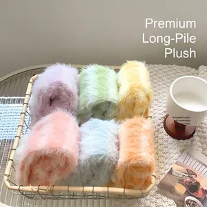 Fluffy long-staple cotton socks set in six pastel colors for winter warmth and comfort