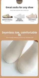 Gros plan sur la couture invisible des orteils de ces chaussettes blanches en coton