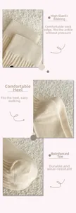 Detailed view of elastic ribbed cuffs, comfortable heel and reinforced toes on cotton socks