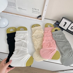 Women Slouch Leg Warmers Nylon Mesh Breathable Solid Color Balletcore JK Style Trendy Stocking Covers