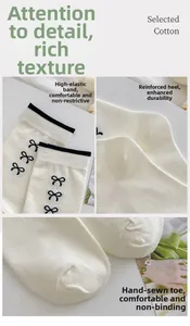 Detailansichten der elastischen Bündchen, verstärkten Fersen und Zehen der Schleifensocken