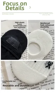 Detail view of cotton low cut socks with anti-slip silicone and reinforced heel