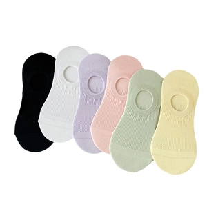 Breathable mesh low cut no-show socks in 6 pastel colors for women's summer wear