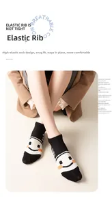 Detailed macro view of black smiley face socks showing elastic cuffs and cotton texture