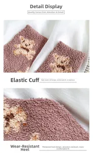 Detail von dicken Korallenvlies-Wintersocken mit elastischem Bund und verstärkter Ferse
