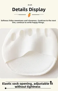 Close-up of white elastic five-toe forefoot pads with breathable mesh for foot comfort