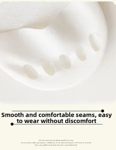 Detail of white invisible forefoot socks showing smooth flat toe seam for comfort
