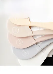 Ice silk no-show socks for women in multi-color set with non-slip silicone design