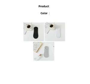 Lot de trois paires de chaussettes invisibles en coton noir, blanc et gris pour l'été