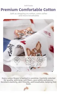 Detail of white cotton socks with orange cat pattern and Sweet embroidery texture