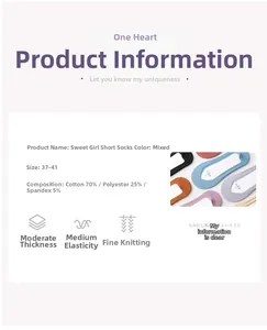 Detail view of cotton ice silk invisible socks with material composition and size chart