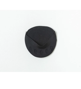 Detail of black non-slip five-toe forefoot pads with cushioned massage points for high heels
