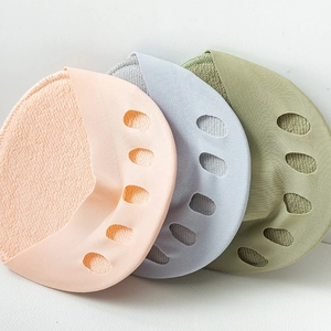 Three-color five-toe invisible forefoot pads for high heels with non-slip knit fabric