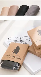 Close-up of premium velvet stockings set in eco-friendly kraft paper packaging box