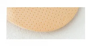 Close-up of beige slingback socks featuring breathable mesh fabric and flat seamless toe
