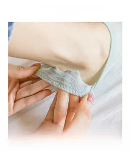Detailed macro view showing the high elasticity and breathable mesh of invisible socks