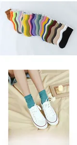Detailed view of colorful ribbed cotton socks showcasing diverse Morandi and neon shades