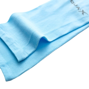 Light blue cooling ice silk sun protection sleeves with AQUA-X rib knit design