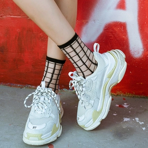 Cream and light yellow chunky dad shoes with breathable mesh and thick soles