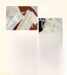 Detail of sweet lace mesh socks with ribbon bows and ruffled cuffs for women