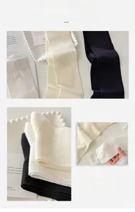 Detailed view of knitted silk calf socks with ribbed cuffs and elastic texture