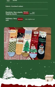 Detailed view of 5-pack Christmas cotton socks with festive patterns and soft texture