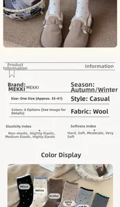 Detail view of thick wool socks with polka dot pattern and soft knitted texture for winter