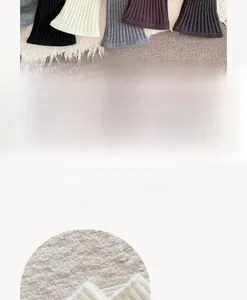 Detailed close-up showing the ribbed knit texture and soft material of the leg warmers