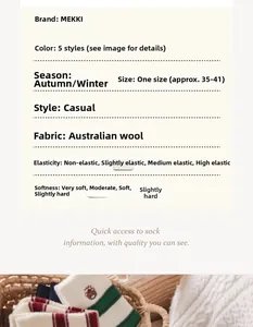Spécifications de taille pour chaussettes épaisses en laine avec broderie de chiot