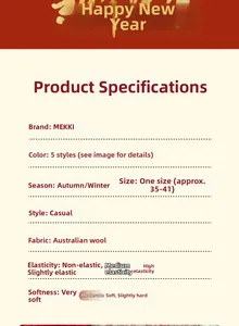 Detailed chart showing Australian velvet socks material specs and elasticity levels