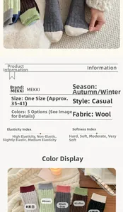 Detailed knit texture and color selection of warm wool socks for autumn and winter