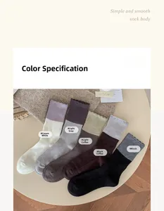 Detail von fünf Paar gerippten Wollmischsocken mit zarten gewellten Wellenkanten für Damen