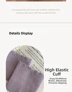 Detailaufnahme des violetten, gerippten Elastikbündchens bei Wollmisch-Socken