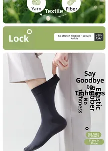 Close-up of high-elasticity dark grey socks featuring a 6x stretch non-slip rib design