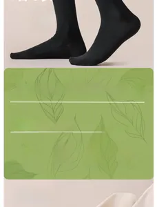 Detail of black crew socks made from combed cotton with anti-bacterial and breathable features