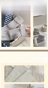 Detail showing non-slip ribbed cuffs and 3D heel of these soft knit wool blend socks