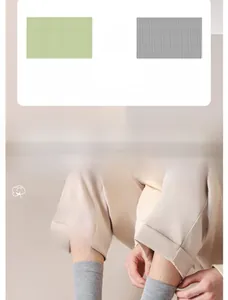 Detailed close-up of 200-needle premium knit grey cotton socks for men in mid-calf length