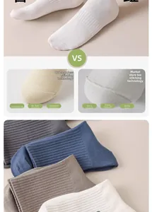 Détail de la couture sans couture sur les chaussettes en coton pour hommes en plusieurs couleurs