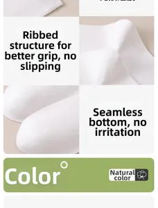 Detail view of white cotton socks featuring ribbed cuffs and seamless toe stitching