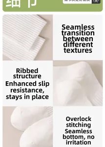Détails de chaussettes en coton blanc montrant la structure côtelée et la pointe sans couture