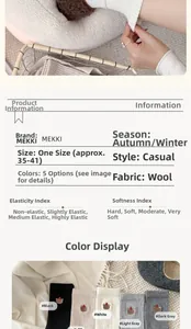 Detail showing wool socks with cute teddy bear patches and a chart of seasonal colors