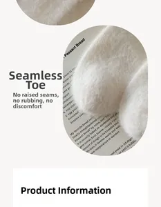 Detail of seamless toe construction on plush white mink velvet socks for comfort