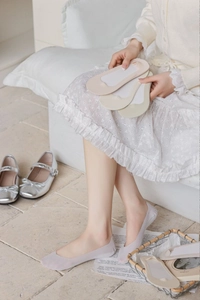 Close-up of thin non-slip ice silk invisible socks for women in multi-color options