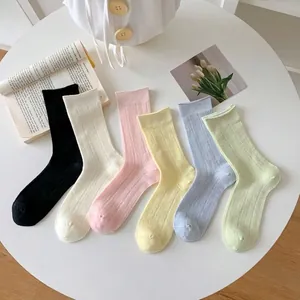 Lot de six paires de chaussettes en modal côtelé aux couleurs pastel pour femmes